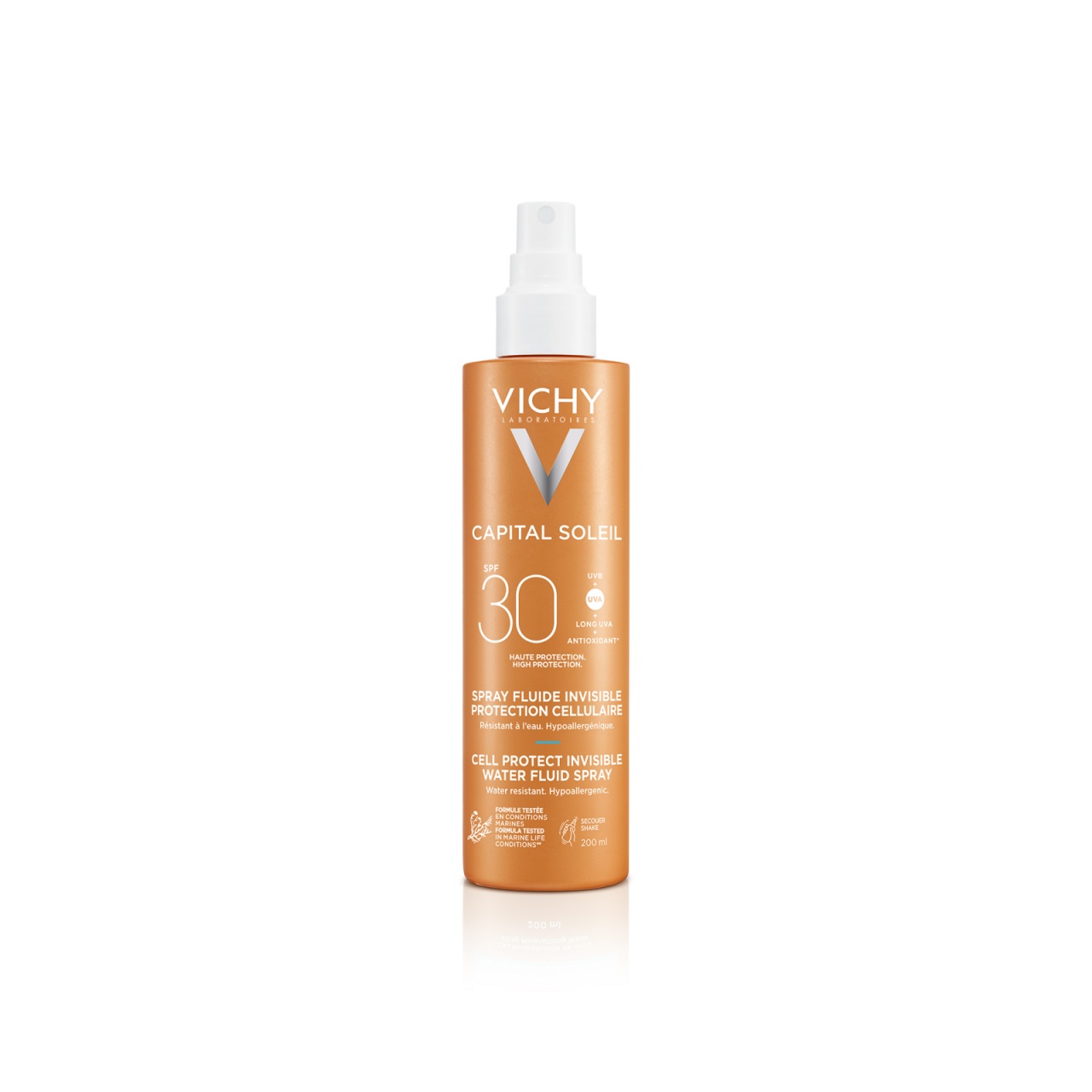 Spray fluid invizibil cu protectie solara SPF 30 pentru fata si corp Capital Soleil, 200 ml, Vichy