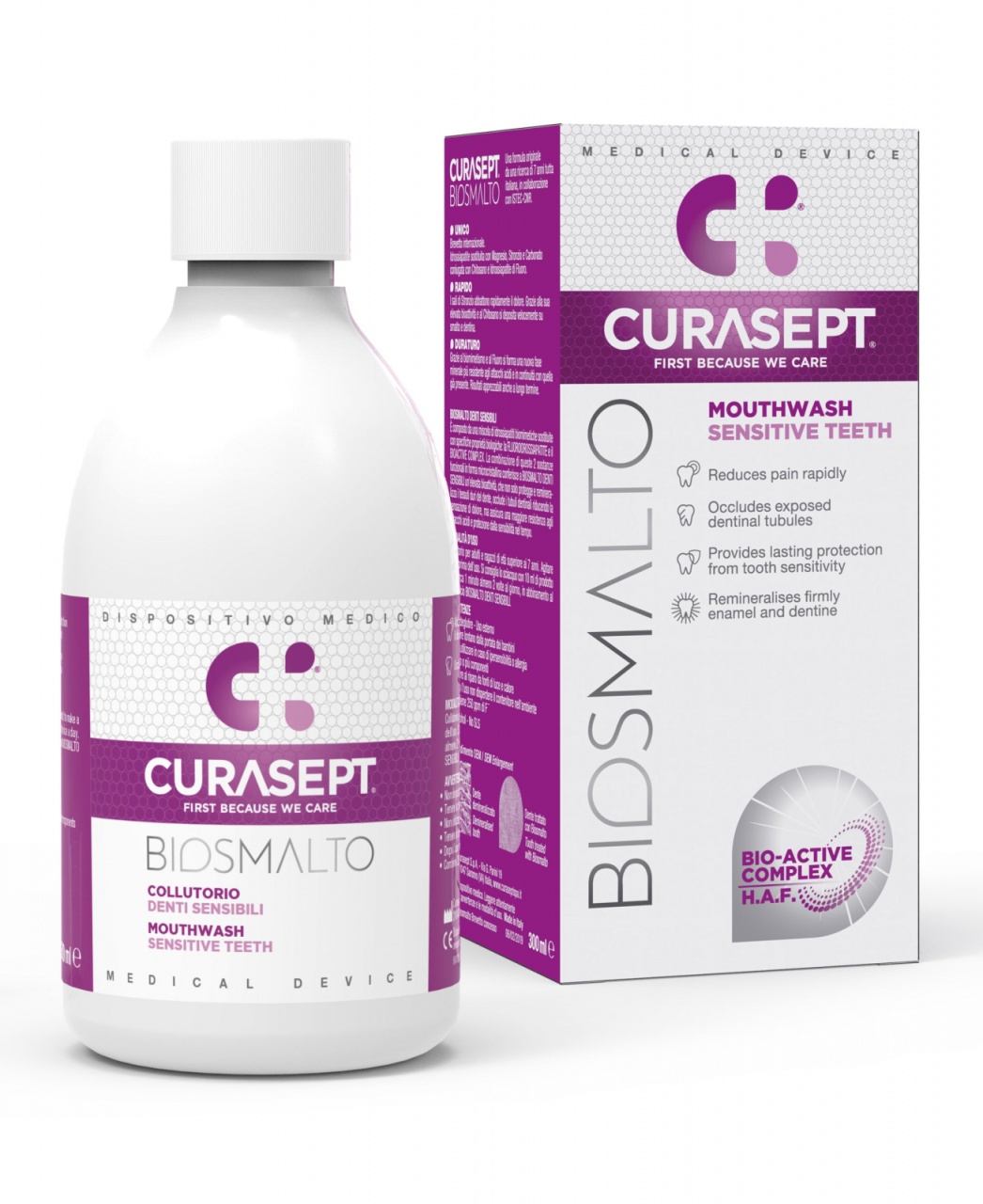 Apa de gura senzitive Biosmalto, 300 ml, Curasept