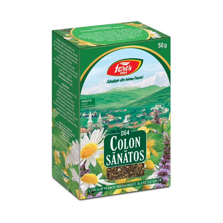 Ceai Colon Sanatos, D64, 50 g, Fares