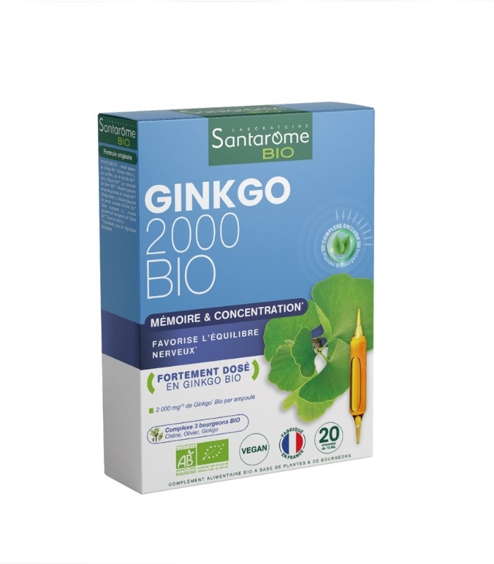 Ginkgo 2000 Bio, 20 x 10 ml, Santarome