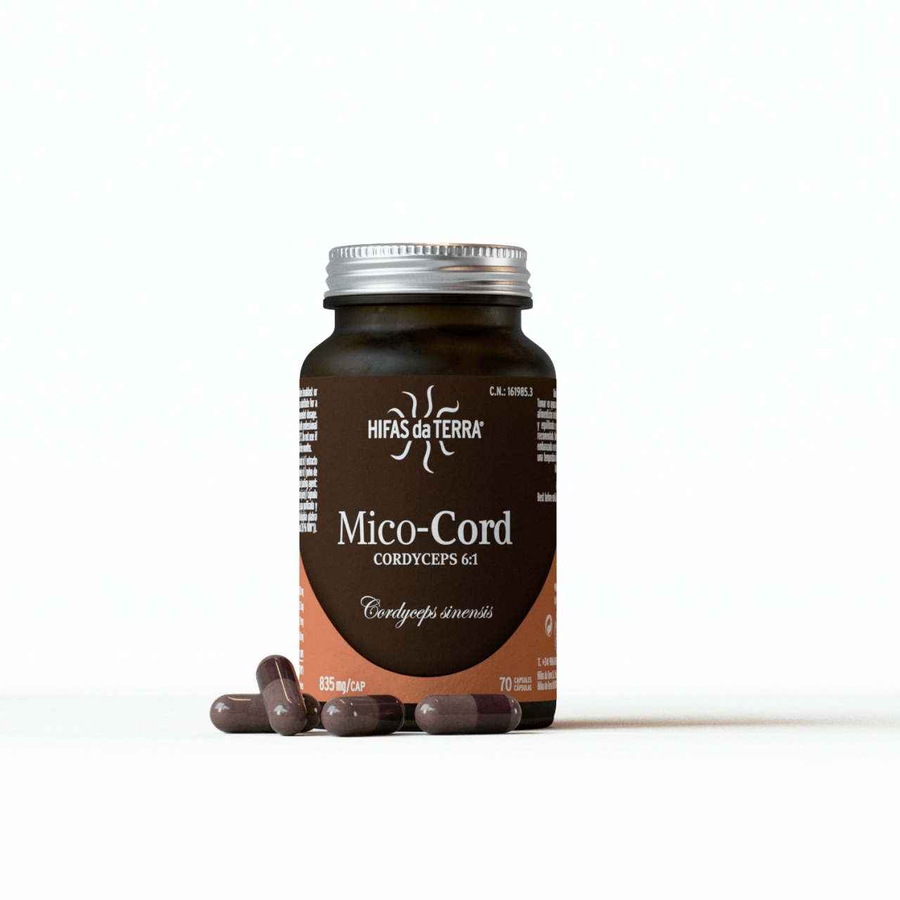Mico Cord (Cordyceps sinensis) sistem musculo-scheletic, respirator, reproducător și renal, 70 cps, Hifas Da Terra