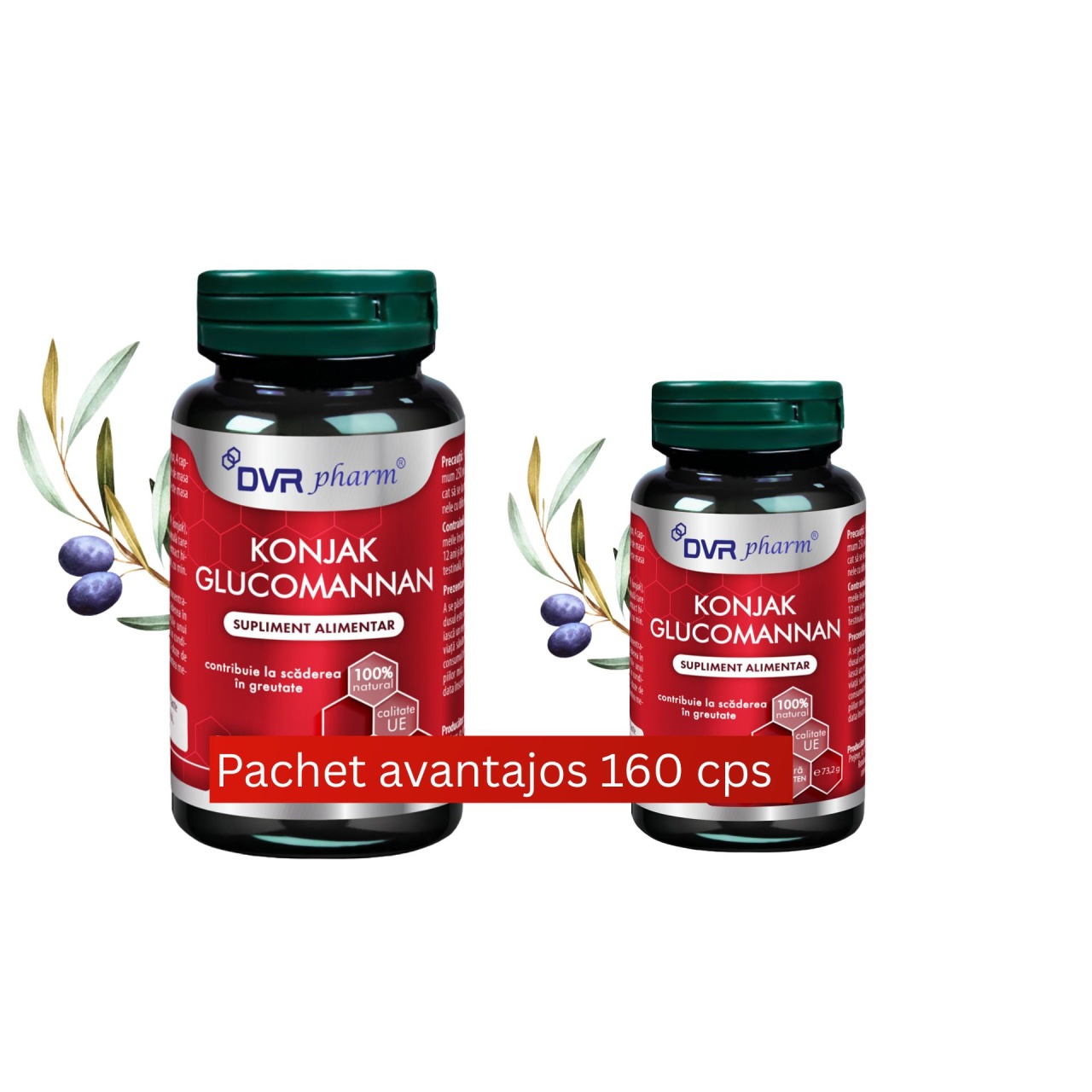 Pachet Konjak 120 capsule + 40 capsule, DVR Pharm