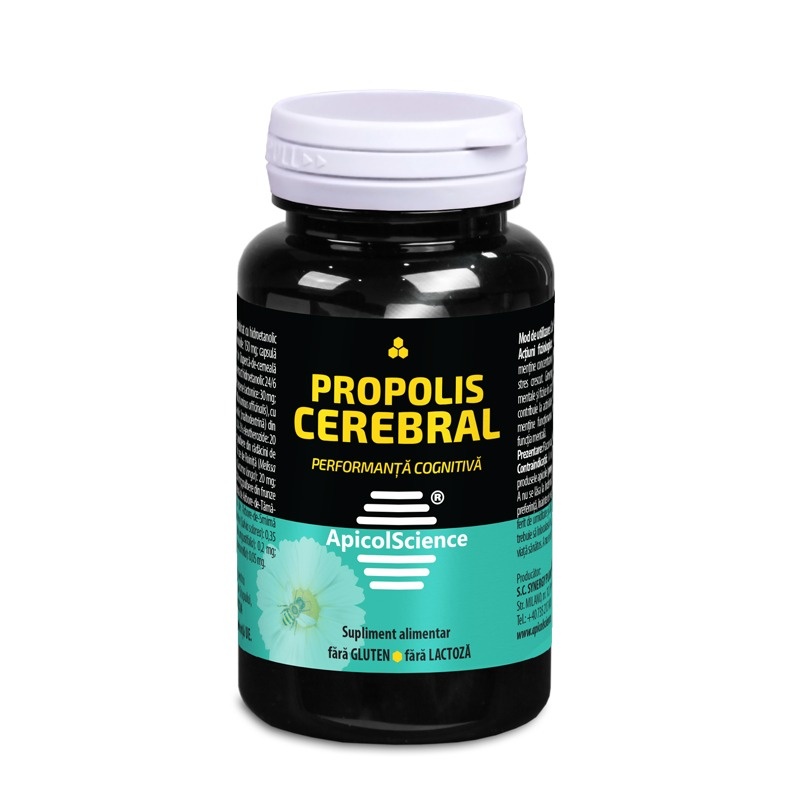 Propolis Cerebral Pentru Memorie, Concentrare Și Protectie Cerebrala, 60 Capsule, ApicolScience
