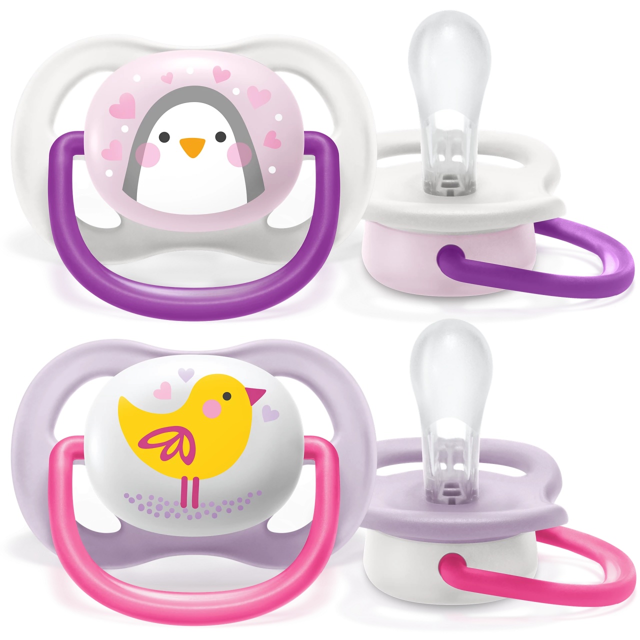 Suzete silicon figurine animale 0-6l UltraAir, 2buc, SCF080/06, AVENT, Philips