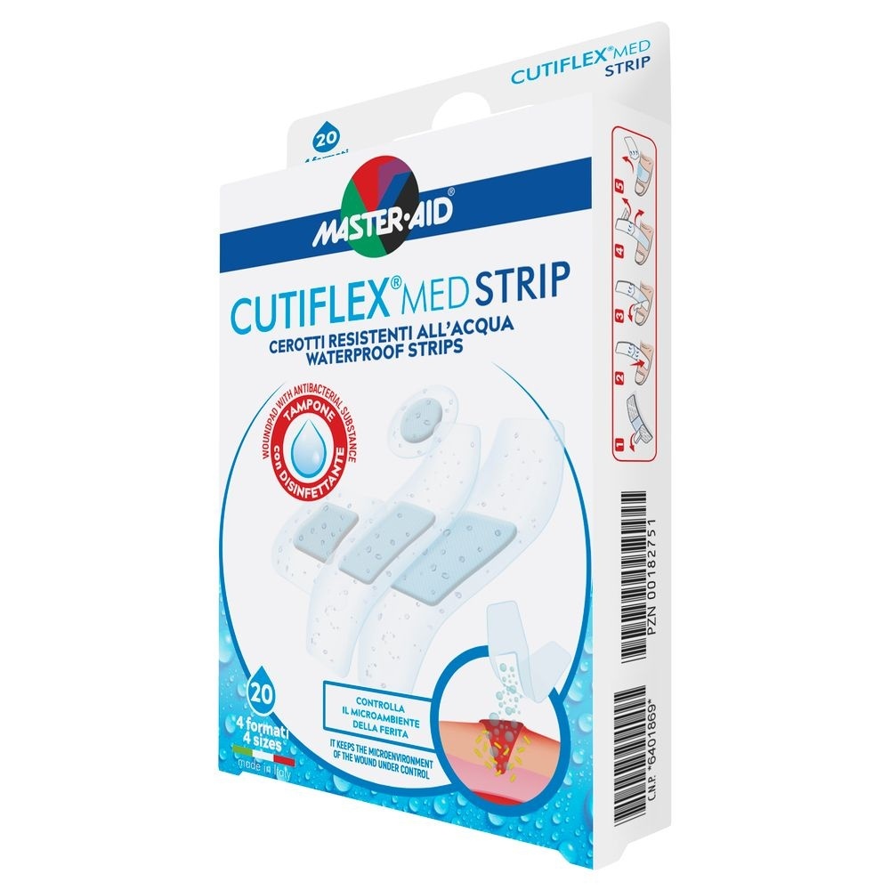 Plasturi impermeabili Cutiflex Strip Master-Aid, 20 bucati, Pietrasanta Pharma