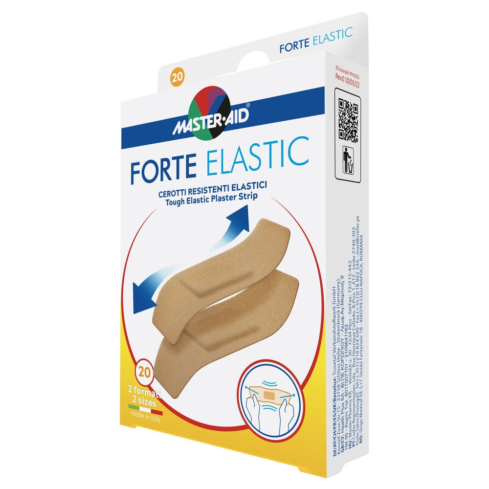 Plasturi rezistenti din panza, Forte Elastic 2marimi, 20buc, Master-Aid