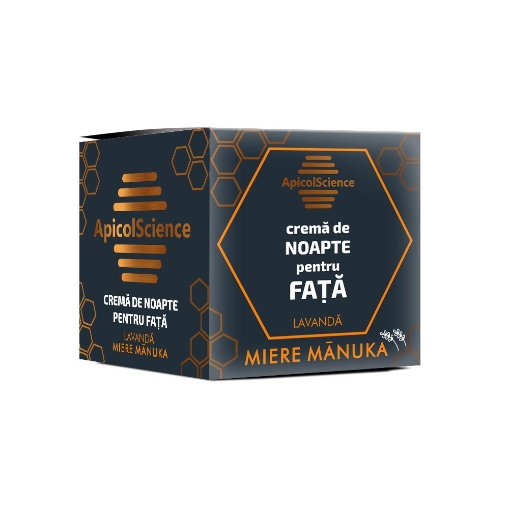 Cremă de Noapte pentru fata cu Miere de Manuka și Lavandă, 50 ml, Apicol Science