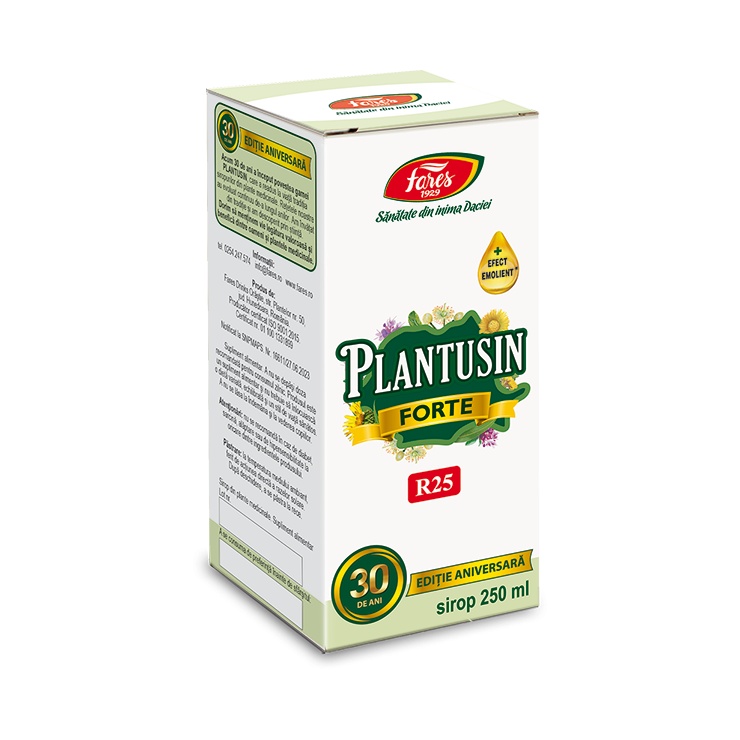 Sirop Plantusin Forte, R25, 250 ml, Fares