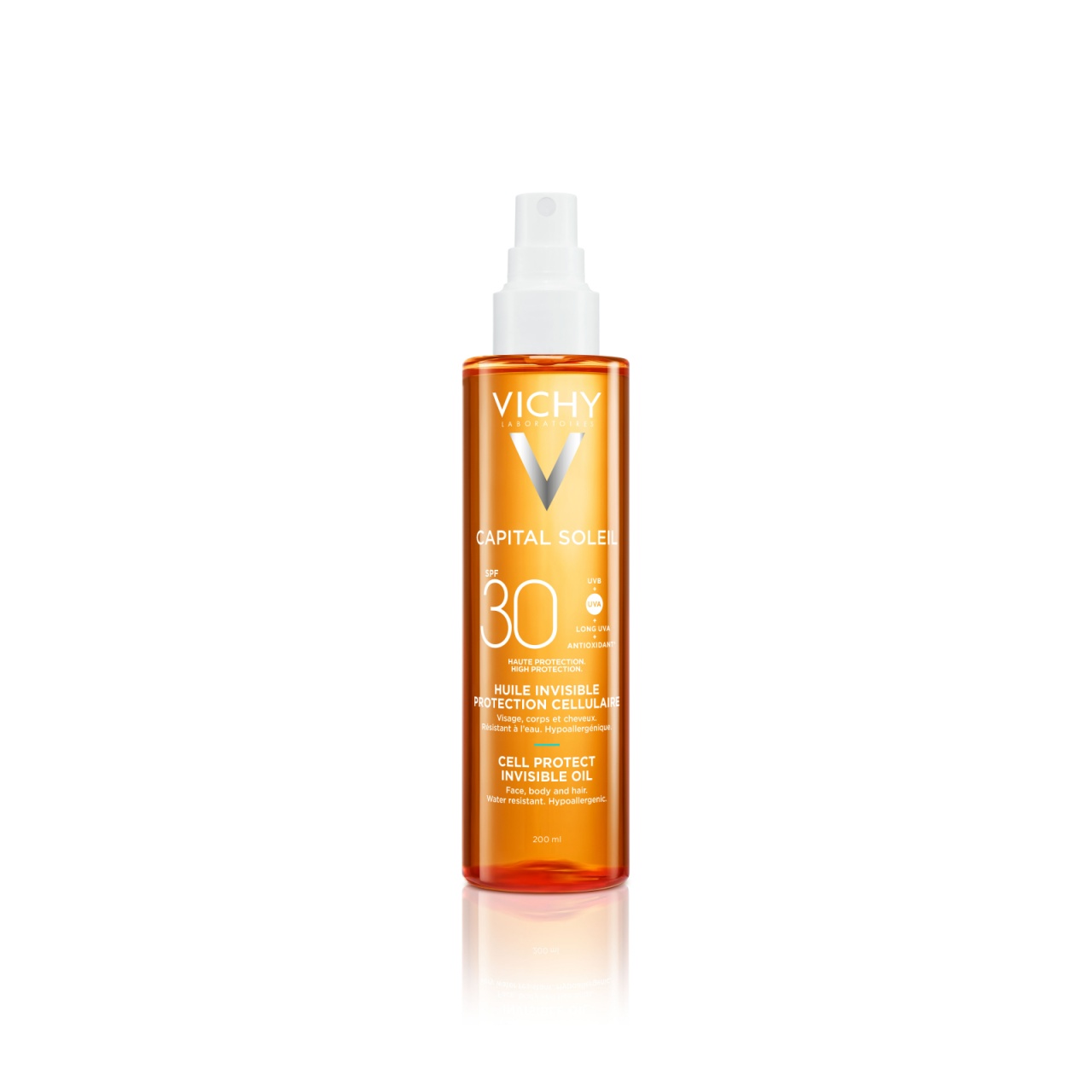 Ulei invizibil cu squalan, vitamina E si SPF30 Capital Soleil, 200 ml, Vichy