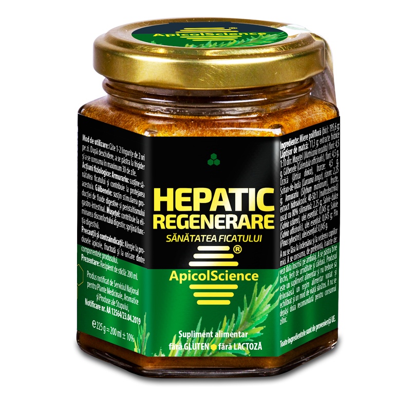 Hepatic Regenerare – Susține Sănătatea Ficatului și Funcția Digestivă, 200 ml ApicolScience