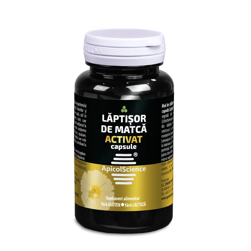 Laptisor de matca Activat ApicolScience, 60 capsule, Dvr Pharm