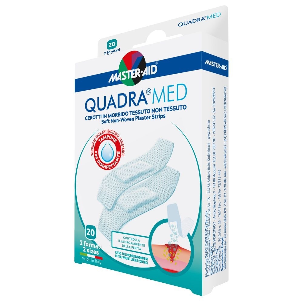Plasturi piele sensibila Quadra Med Master-Aid, 2 marimi, 20 bucati, Pietrasanta Pharma