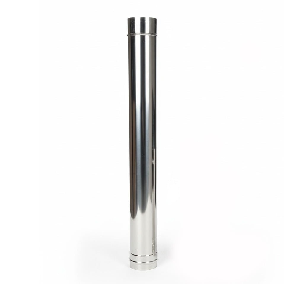 Tub inox pentru cos fum KOPH, lungime 1 m, diametru interior 120 mm, simplu perete, neizolat