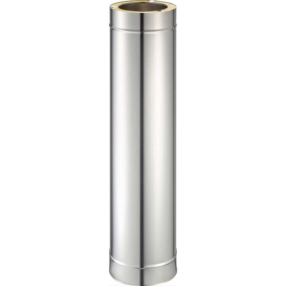 Tub inox izolat pentru cos fum KOPH, cu perete dublu, lungime 1 m, diametru interior 120 mm