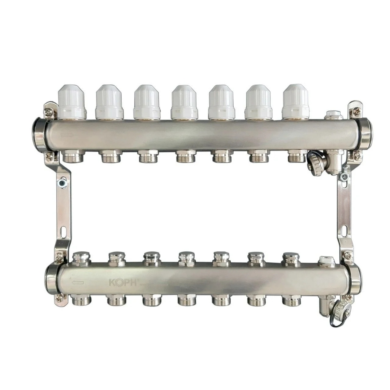 Ansamblu distribuitor pentru corpuri de incalzire, 12 cai, KOPH, inox 1"
