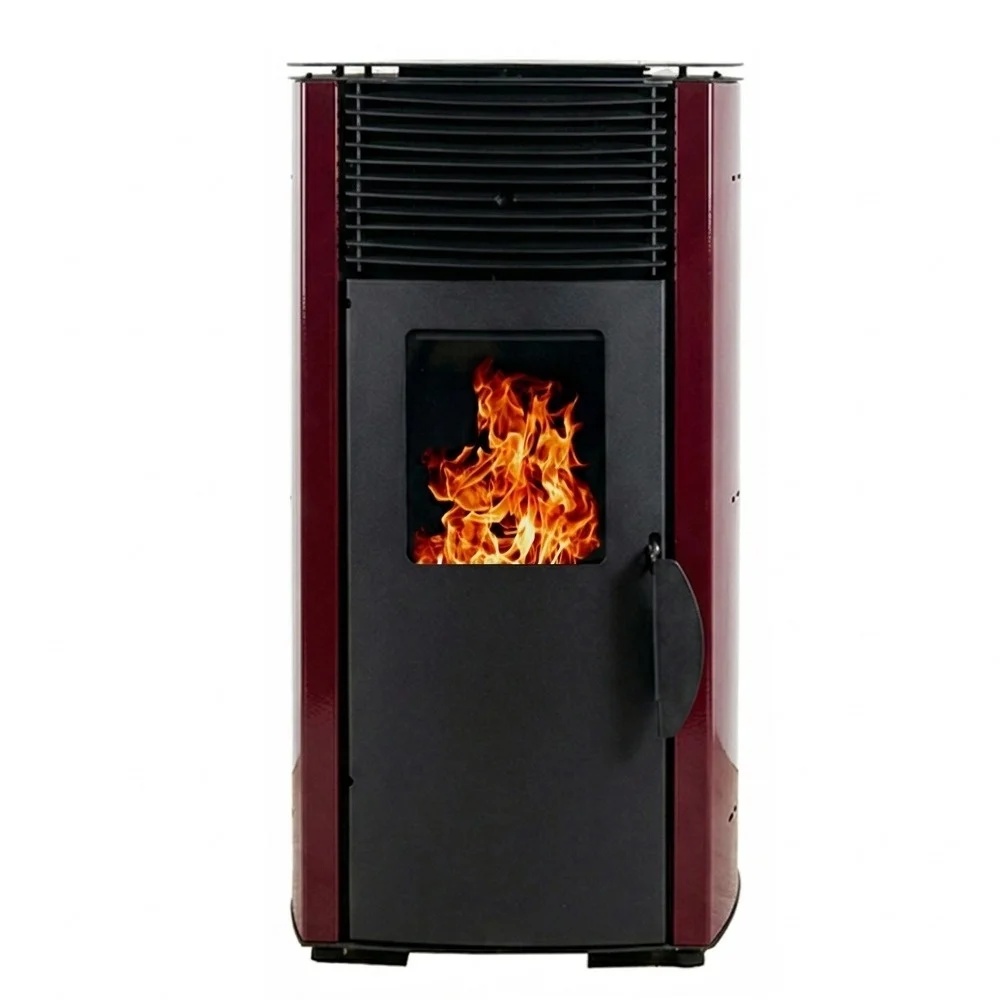 Soba pe peleti KOPH PD 10 kW, cu aer cald, buncar peleti 12 kg, 60 mp, Bordo