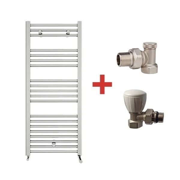 Pachet calorifer (radiator) de baie KOPH, tip scarita, din otel, drept 600/800 mm, 495 W, Robineti Tur/Retur KOPH 1/2"