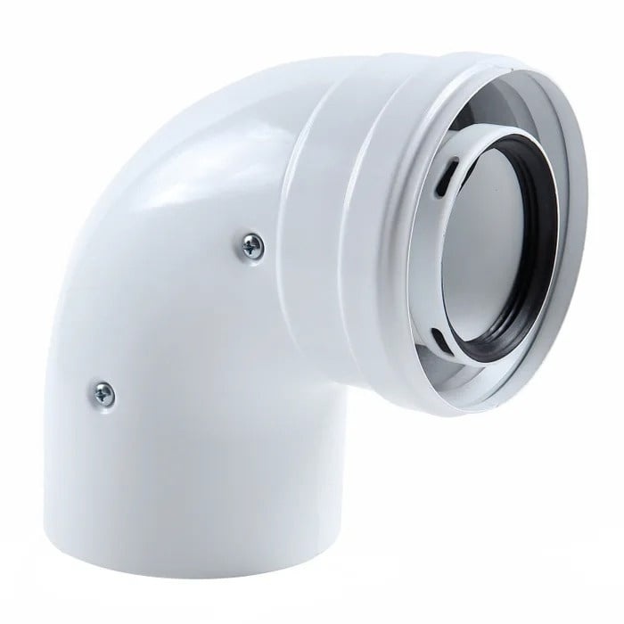 Cot prelungire pentru evacuare centrala termica in condensare, 45 grade, PP/PP, diametru 60/100 mm