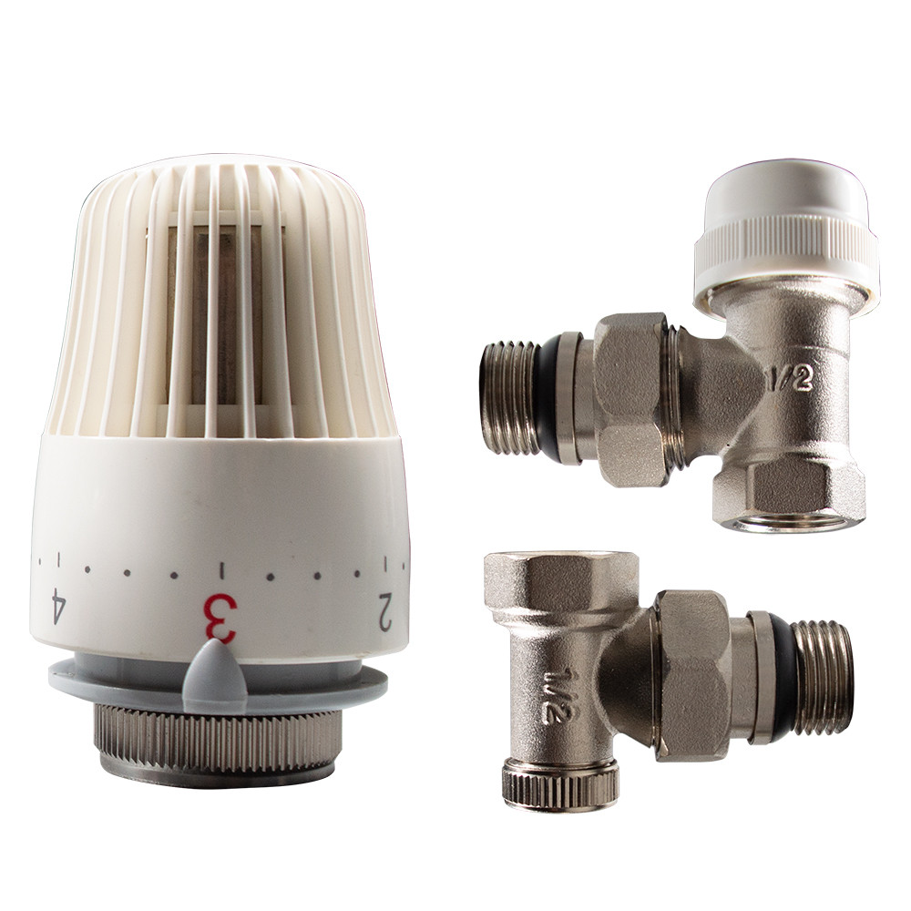 Set 2 robineti si cap termostatic KOPH 1/2", tur-retur