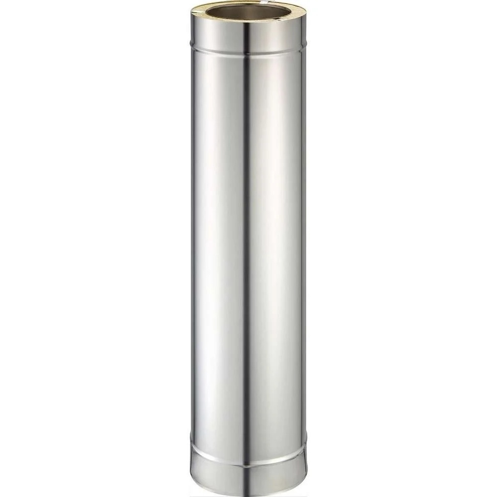 Tub inox izolat pentru cos fum KOPH, cu perete dublu, lungime 0.5 m, diametru interior 80 mm, pentru centrale/termoseminee cu peleti