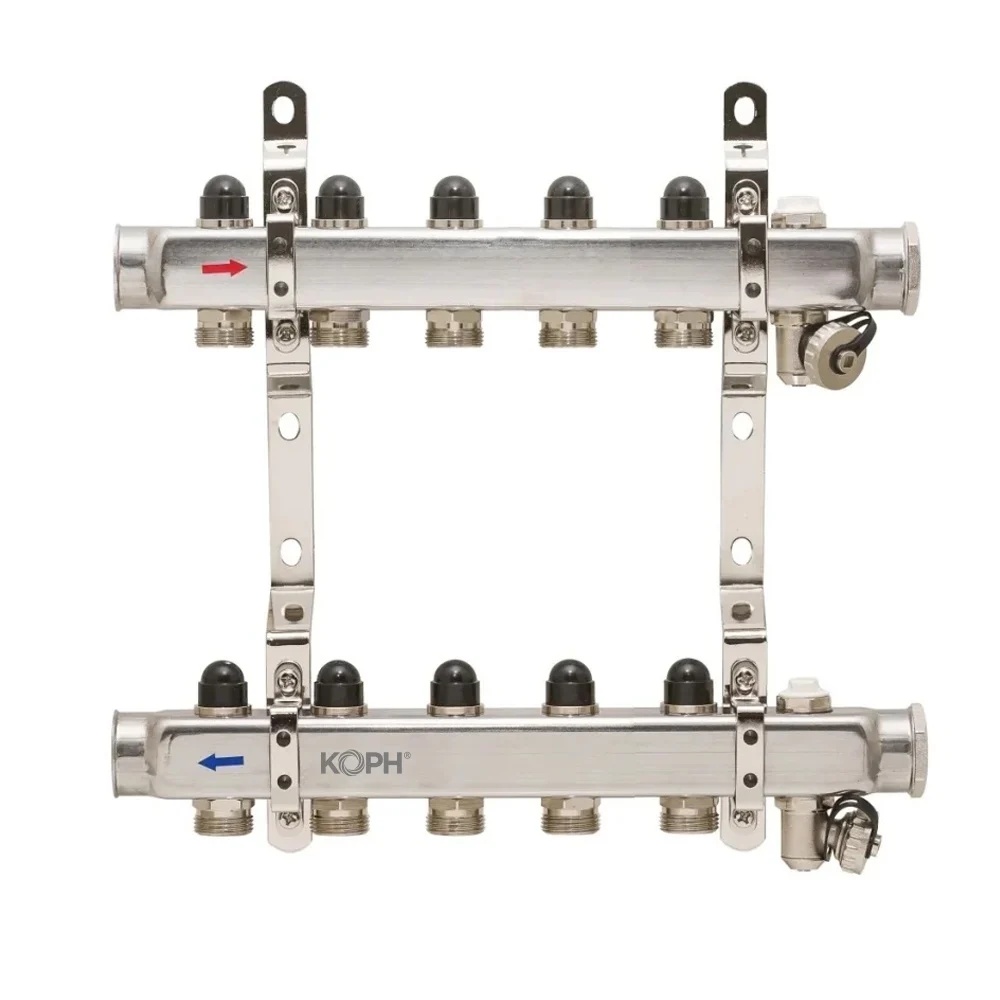 Ansamblu distribuitor pentru corpuri de incalzire, 5 cai, inox 1", KOPH/Jurgen