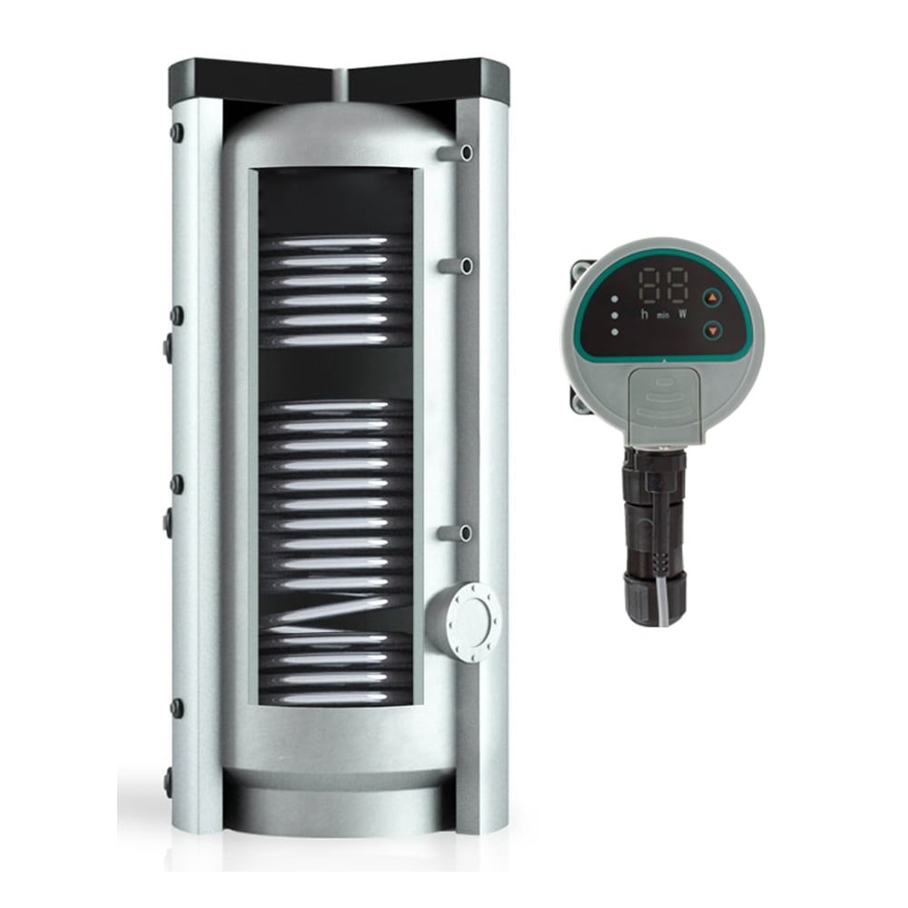 Pachet Boiler stativ din inox cu 2 serpentine, 300 litri, KOPH si Pompa KOPH GPA 15-15 80, H max. 1.5 m, IP44, 230V