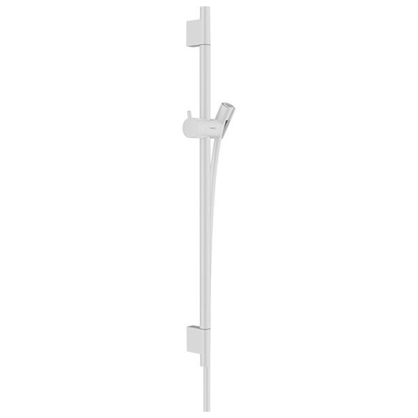 Bara de dus, Hansgrohe, Unica S Puro, cu furtun, 65 cm, alb mat