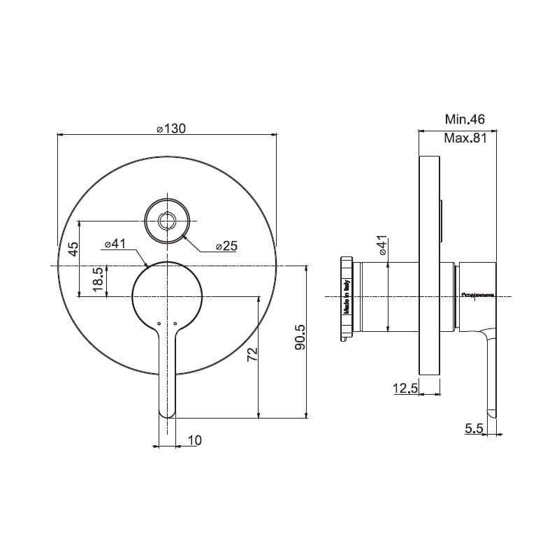 Baterie cadă - duș, FIMA Carlo Frattini, Snap, crom, F3119E2CR - 1 | YEO