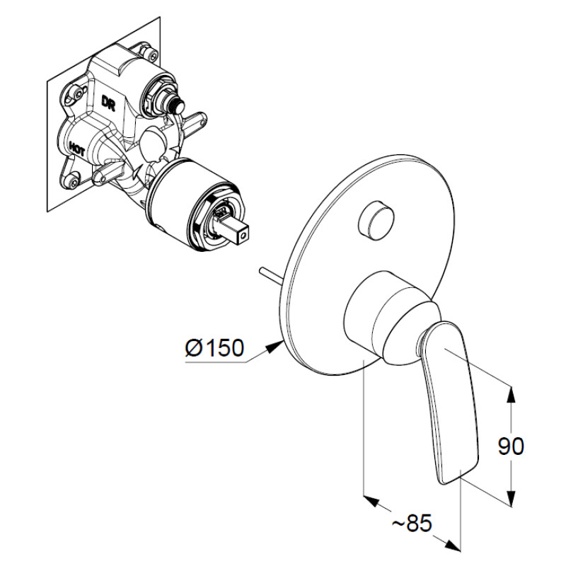 Baterie cadă - duș, Kludi, Balance, alb crom, 527599175 - 1 | YEO