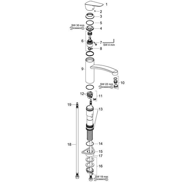 Baterie de bucatarie, Hansgrohe, Logis M31 160, crom - 2 | YEO