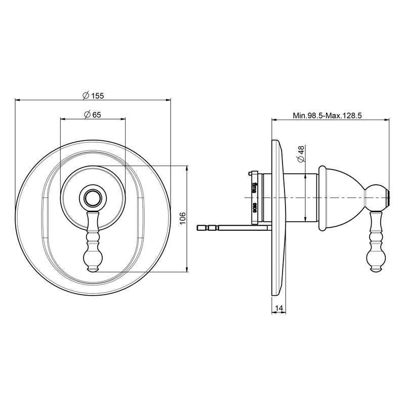Baterie duș, FIMA Carlo Frattini, Elizabeth, crom, F5089X1CR - 2 | YEO
