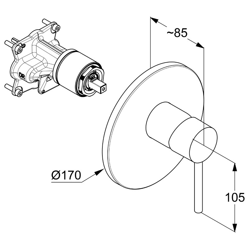 Baterie duș, Kludi, Bozz, alb mat, 386555376 - 1 | YEO