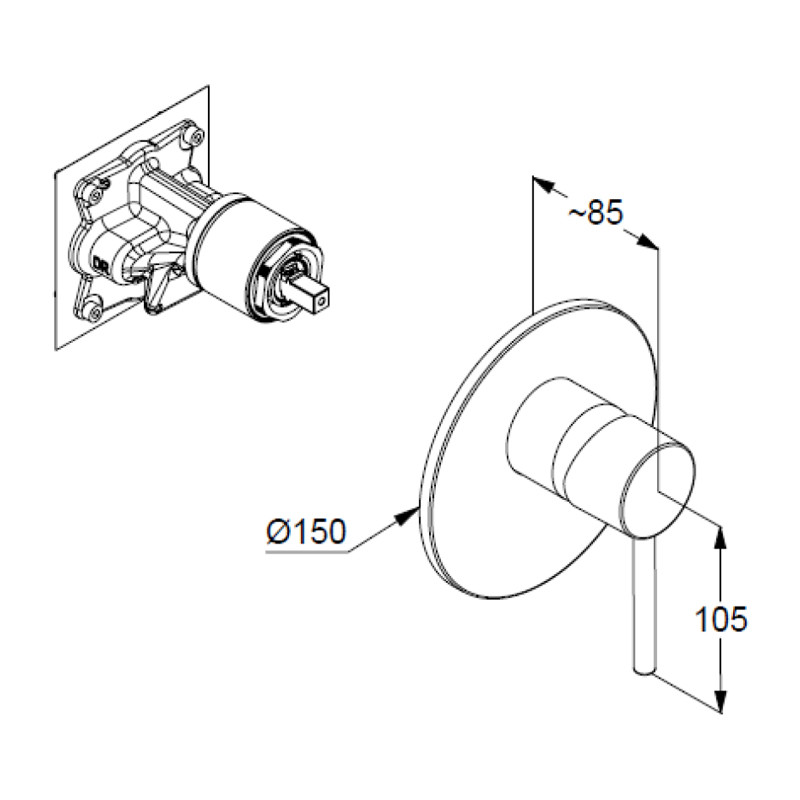 Baterie duș, Kludi, Bozz, crom, 387550576 - 1 | YEO
