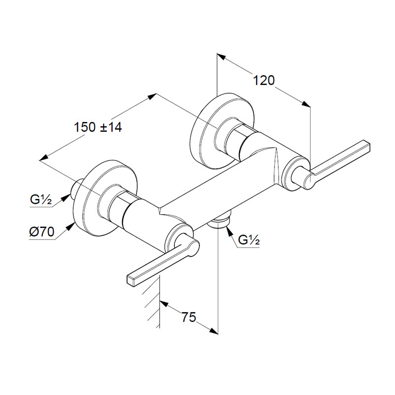 Baterie duș, Kludi, Nova Fonte Puristic, alb mat, 207105315 - 1 | YEO