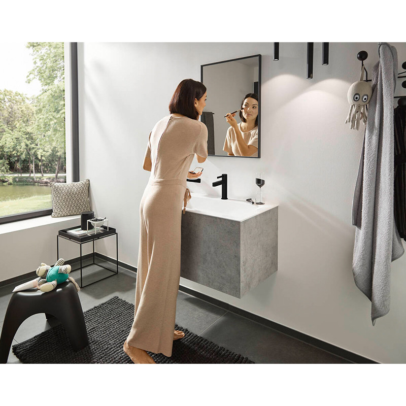 Baterie lavoar, Hansgrohe, Finoris 110, cu ventil, negru mat - 2 | YEO