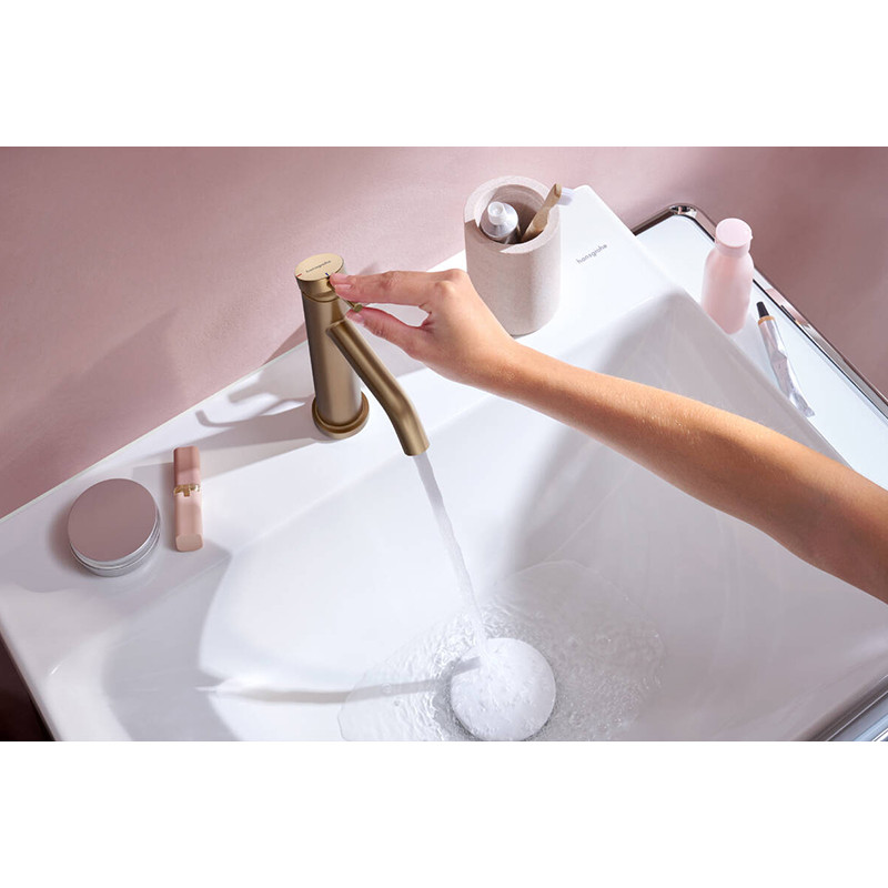 Baterie lavoar, Hansgrohe, Tecturis S 110, cu ventil, CoolStart, EcoSmart+, bronz periat, 73314140 - 2 | YEO