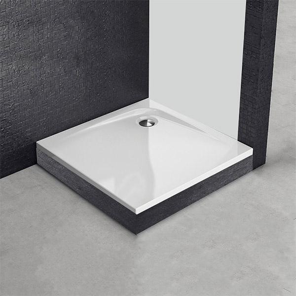 Cadita de dus Kolpasan, Evelin, patrata, pentru inzidire, 80 x 80 cm, acril, alb - 1 | YEO