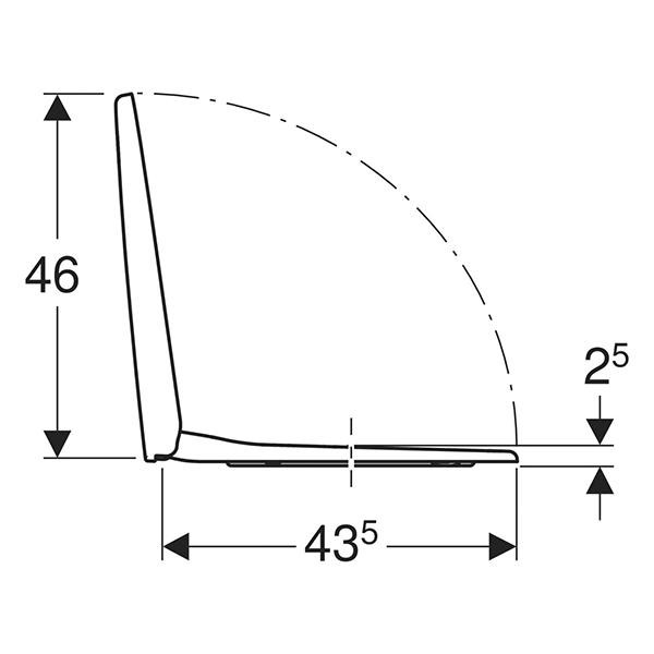 Capac WC, Geberit, Selnova, soft close si quick release, 45 x 36 cm, alb - 3 | YEO