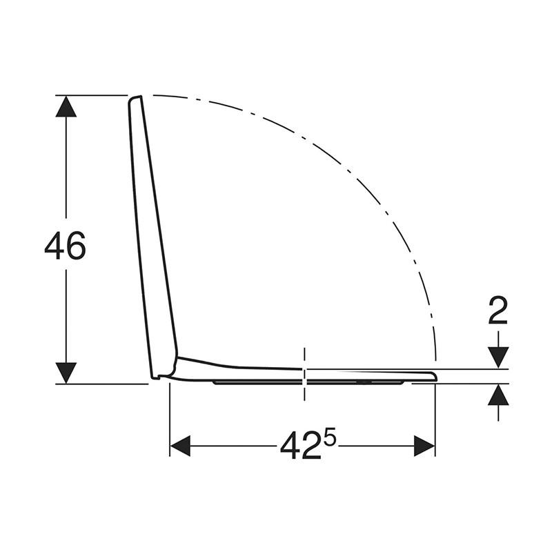 Capac WC, Geberit, Selnova Square, solft-close, 35,5 x 45 cm, alb - 3 | YEO