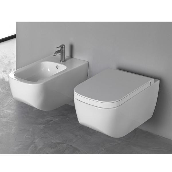 Capac WC Hatria, Next, soft close pentru vas WC suspendat, alb - 1 | YEO