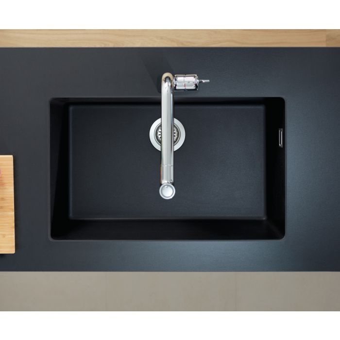 Chiuvetă bucătărie Hansgrohe S510 SilicaTec 660, cu 1 cuvă, graphite black, 43432170 - 3 | YEO