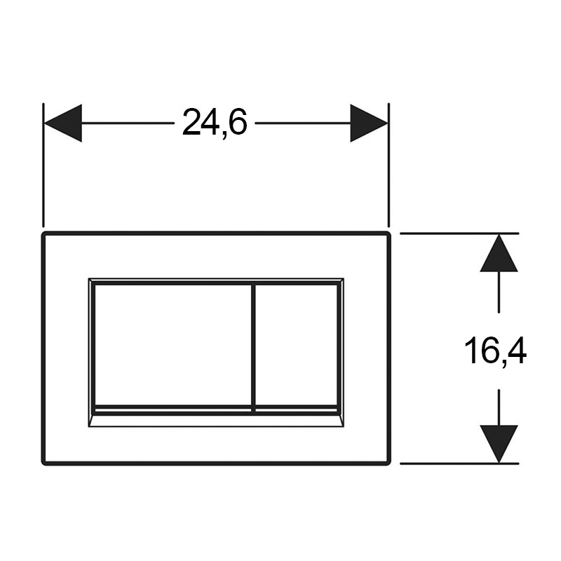 Clapeta cu actionare dubla, Geberit, Sigma30, negru mat - 2 | YEO