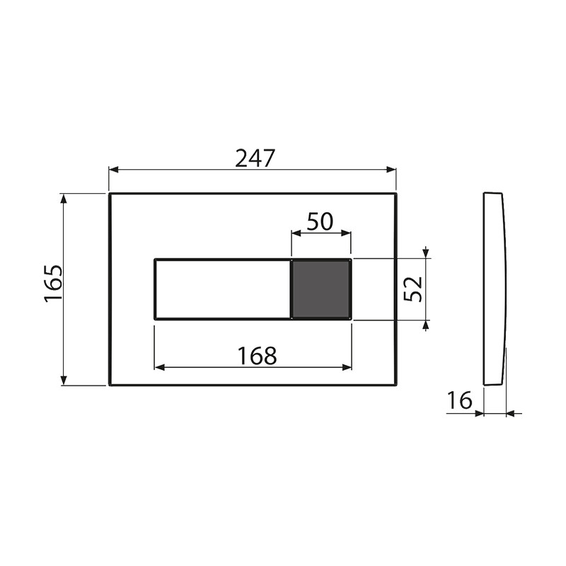 Clapeta de actionare, Alcadrain, M370S, cu senzor si doua volume, alb - 1 | YEO