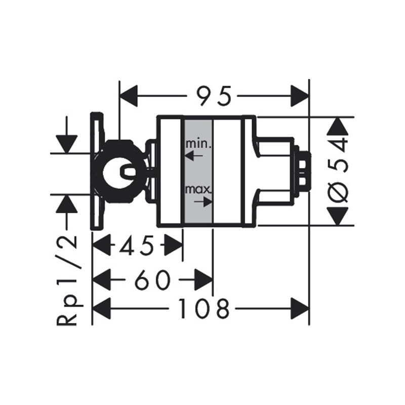 Corp incastrat, Hansgrohe, pentru dusurile igienice - 1 | YEO