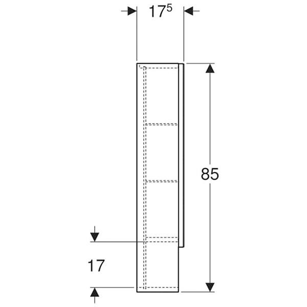 Dulap suspendat cu oglinda, Geberit, Selnova Square, 80 cm, lava mat - 1 | YEO