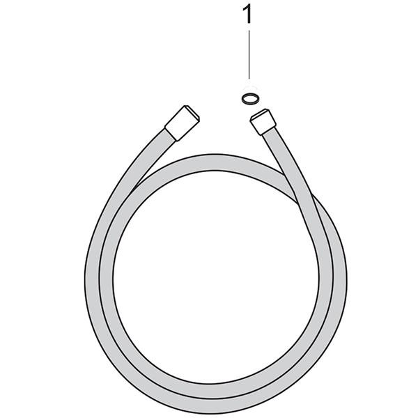 Furtun de dus, Hansgrohe, Isiflex 160 cm, Alb mat - 1 | YEO