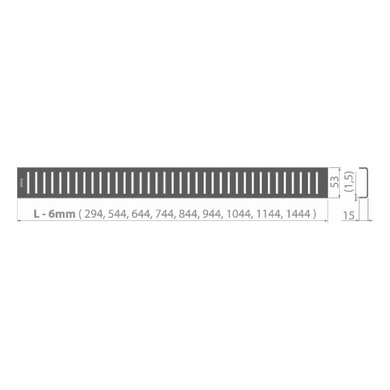 Grătar pentru rigolă, Alcadrain, Pure, 55 cm, negru mat - 1 | YEO