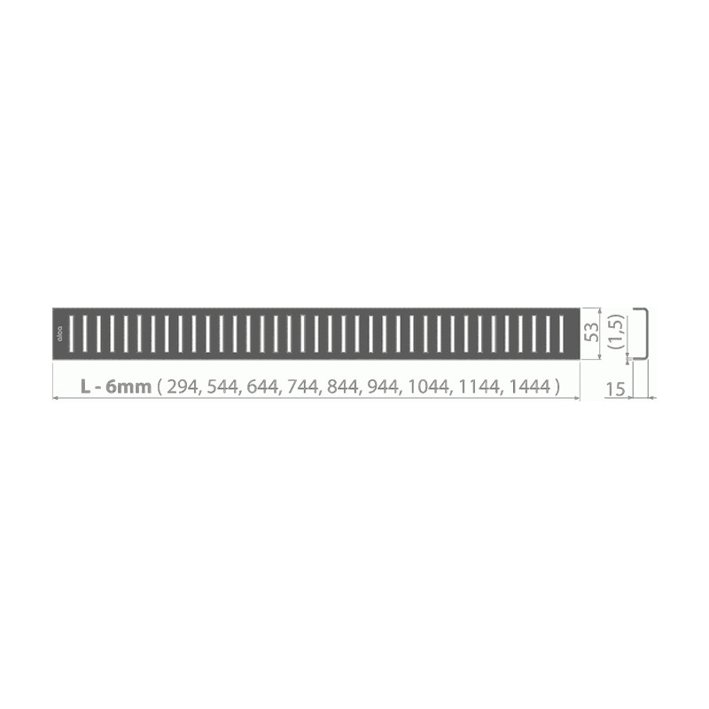 Grătar pentru rigolă, Alcadrain, Pure, 65 cm, negru mat - 1 | YEO
