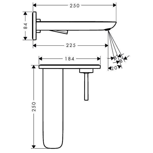 Hansgrohe, PuraVida, baterie lavoar, proiectare 225, crom alb - 1 | YEO