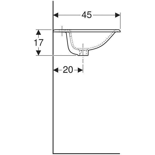 Lavoar incastrat, Geberit, Selnova Square, 55 cm, alb - 3 | YEO